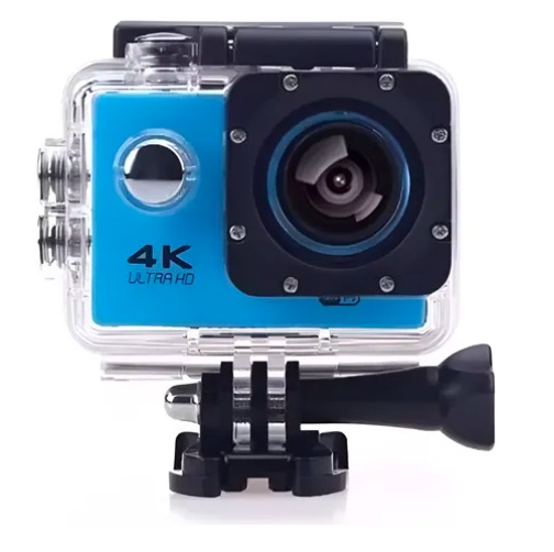 CAMARA DEPORTIVA 4K HD SUMERGIBLE CON CONTROL AZUL - 1