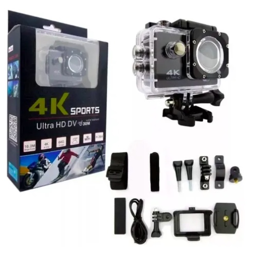 CAMARA DEPORTIVA 4K HD SUMERGIBLE CON CONTROL AZUL - 2