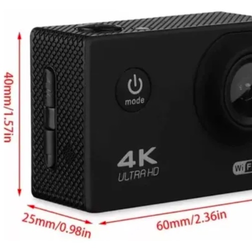 CAMARA DEPORTIVA 4K HD SUMERGIBLE CON CONTROL AZUL - 4