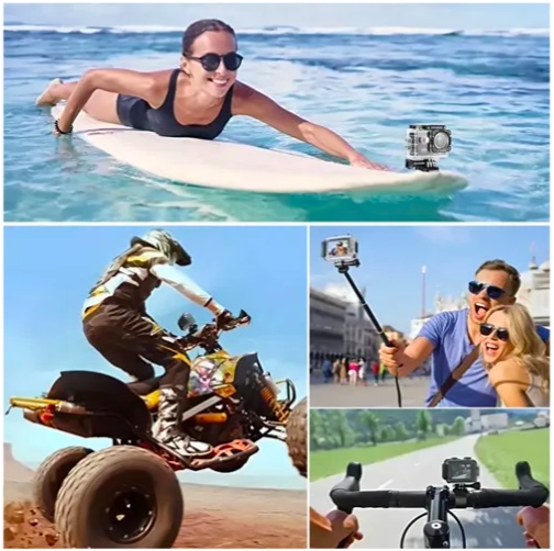 CAMARA DEPORTIVA 4K WIFI COLOR NEGRO - 2