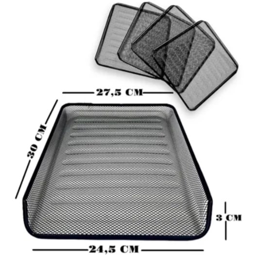 BANDEJA DE DOCUMENTOS METALICO DE 4 NIVELES NEGRO - 5