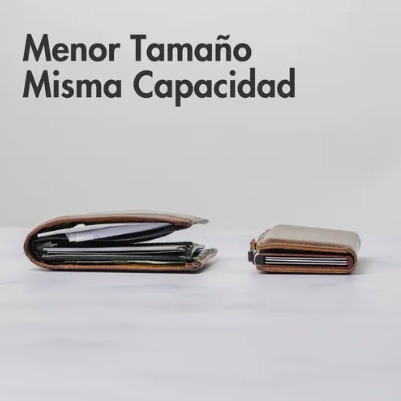 BILLETERA Y TARJETERO COLOR DORADO CUERO SINTE TICO - 6
