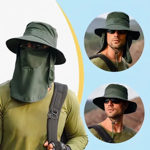 GORRA CAZA CACERIA PESCA PROTECCION UV VERDE - 6