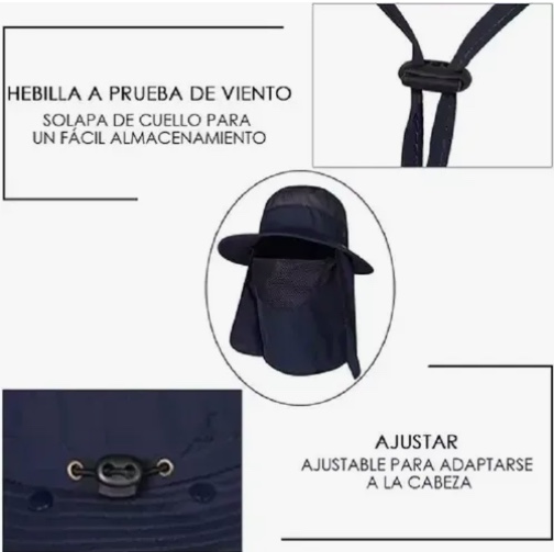 GORRA CAZA CACERIA PESCA PROTECCION UV BEIGE - 3