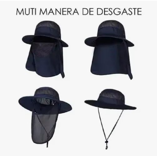 GORRA CAZA CACERIA PESCA PROTECCION UV BEIGE - 4