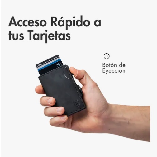 BILLETERA Y TARJETERO COLOR MARRON OSCURO CUERO SINTE TICO - 4