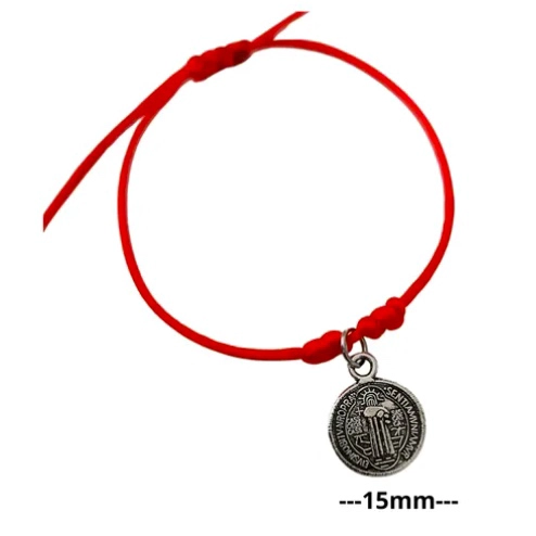 PULSERA SAN BENITO HILO ROJO BEBE  15 MM - 2