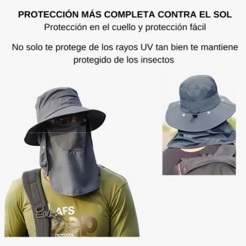GORRA CAZA CACERIA PESCA PROTECCION UV GRIS - 4