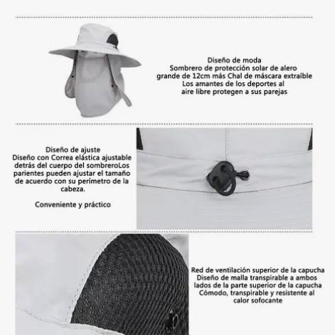 SOMBRERO GORRO 3 EN 1 PARA SOL - 5