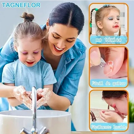 KIT DE MAQUILLAJE LAVABLE PARA NIÑOS CONJUNTO 32 PCS - 2