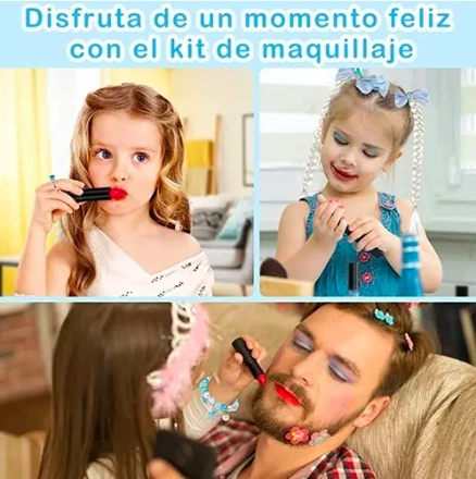 KIT DE MAQUILLAJE LAVABLE PARA NIÑOS CONJUNTO 32 PCS - 4