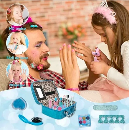 KIT DE MAQUILLAJE LAVABLE PARA NIÑOS CONJUNTO 32 PCS - 5