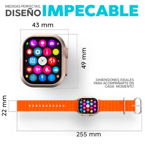 SMART WATCH RELOJ INTELIGENTE NARANJA - 2