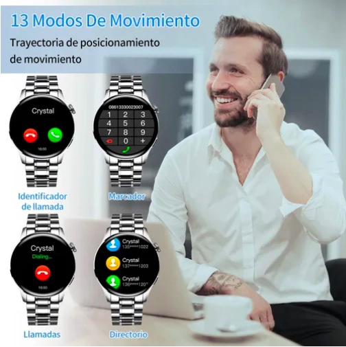 SMARTWATCH HOMBRE RELOJ INTELIGENTE ACERO INOXIDABLE - 3