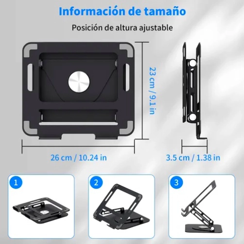 SOPORTE DE ALUMINIO AJUSTABLE NOTEBOOK - 2