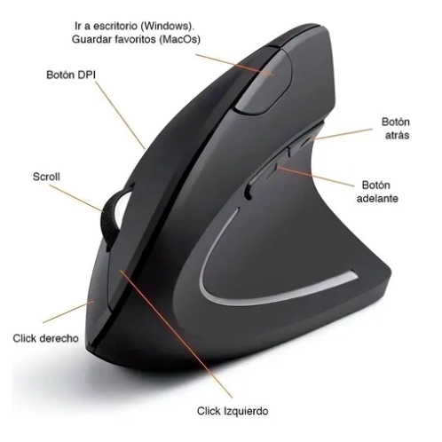 MOUSE ERGONOMICO INALAMBRICO VERTICAL - 3