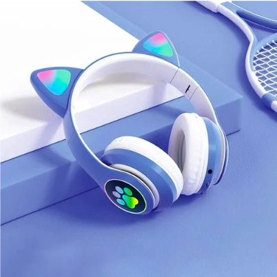 AURICULARES GAMER INALAMBRICOS CAT AZULES - 2