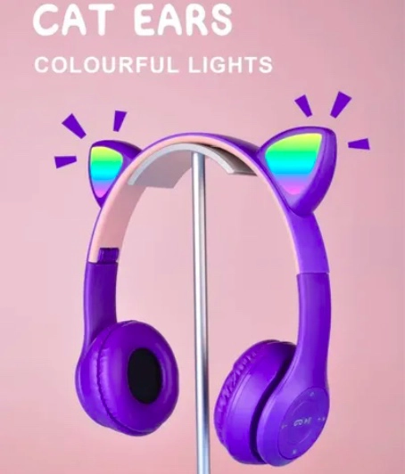 AURICULARES GAMER INALAMBRICOS CAT MORADOS - 2