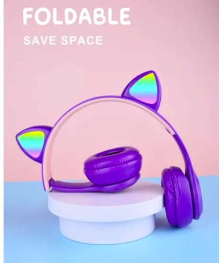 AURICULARES GAMER INALAMBRICOS CAT MORADOS - 4