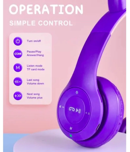 AURICULARES GAMER INALAMBRICOS CAT MORADOS - 5