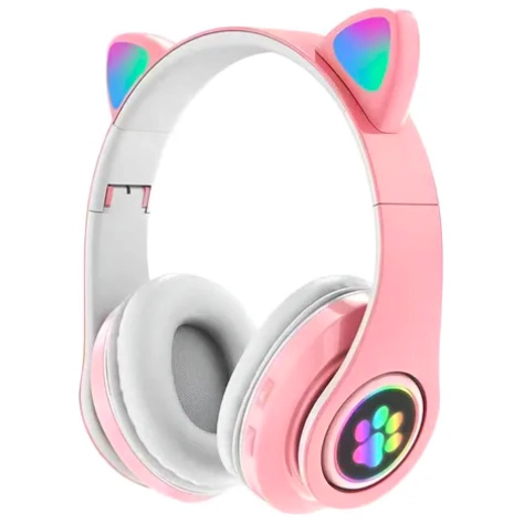 AURICULARES GAMER INALAMBRICOS CAT ROSADO - 1
