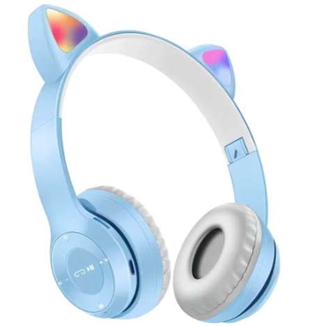 AURICULARES GAMER INALAMBRICOS CAT CELESTE - 1