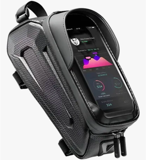 BOLSA PORTACELULAR PARA BICICLETA NEGRO - 1