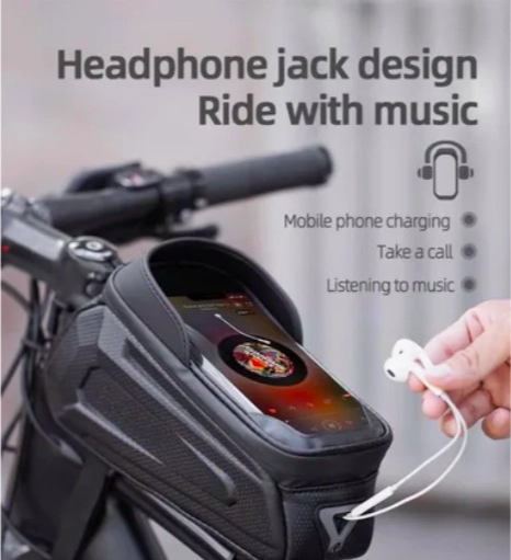 BOLSA PORTACELULAR PARA BICICLETA NEGRO - 2