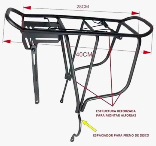 ALFORJA BICICLETA TRIPLE 48 LTS + PARRILLA ALUMINIO - 2