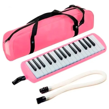 MELODICA 37 NOTAS + ESTUCHE + BOQUILLA COLOR ROSA - 2