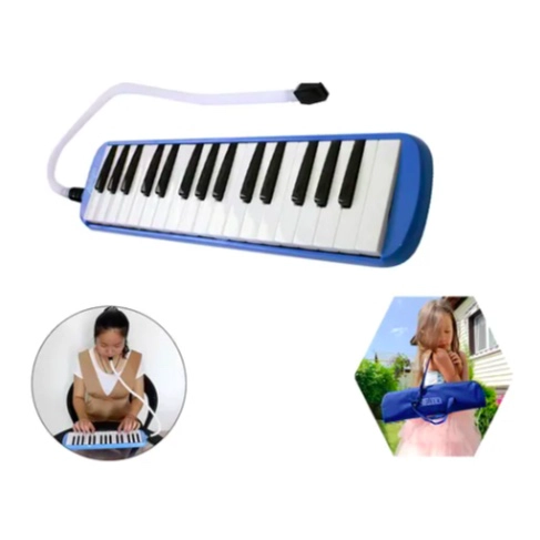 MELODICA TECLADO 32 NOTAS + BOQUILLA + ESTUCHE MALETIN /AZUL - 4