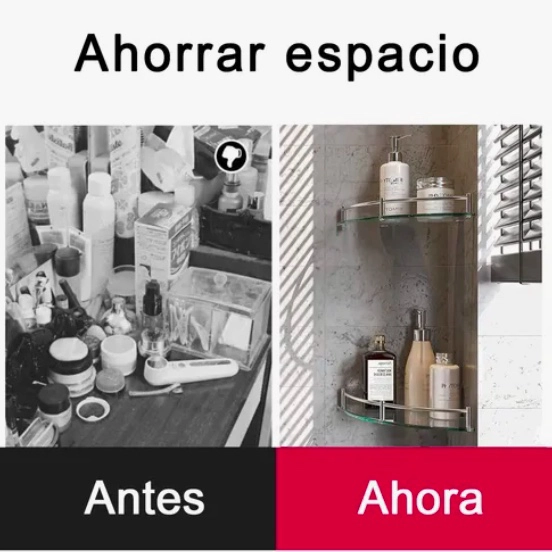 REPISAS ESQUINERAS DE VIDRIO P/BAÑO 2 PISOS - 5