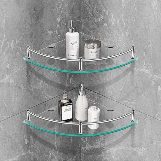 REPISAS ESQUINERAS DE VIDRIO P/BAÑO 2 PISOS - 8