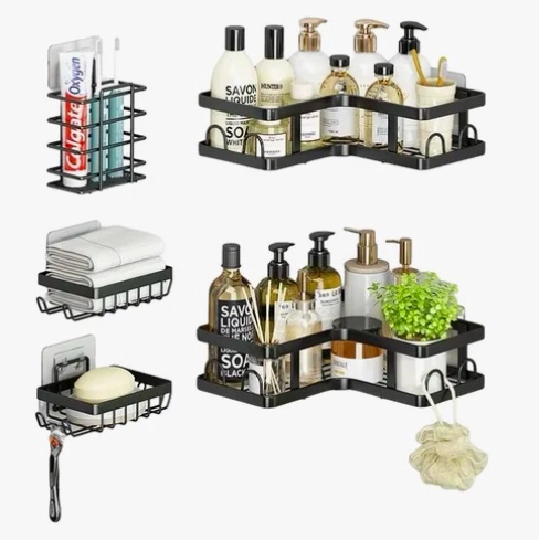 ORGANIZADOR DE DUCHA REPISA BAÑO ADHESIVO SET 5 - 1