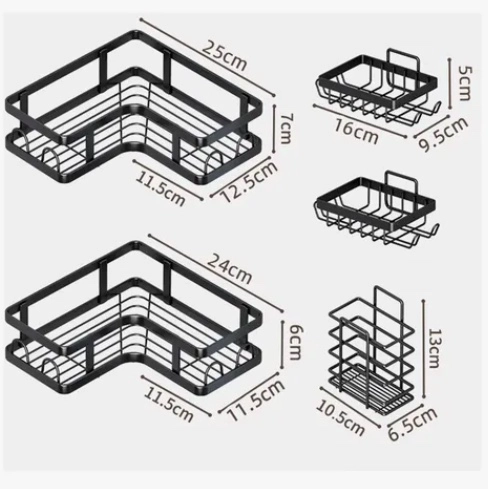 ORGANIZADOR DE DUCHA REPISA BAÑO ADHESIVO SET 5 - 2