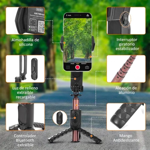 ESTABILIZADOR CELULAR SOPORTE CON TRIPODE - 2