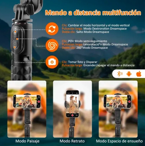 ESTABILIZADOR CELULAR SOPORTE CON TRIPODE - 4