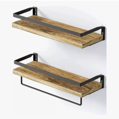 REPISAS FLOTANTES PARA MONTAJE EN PARED KIT X2 MADERA - 2