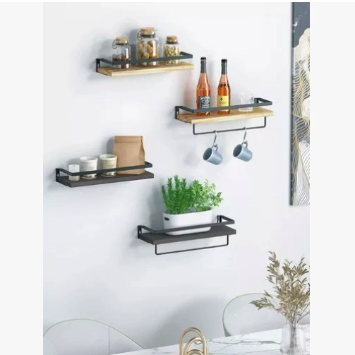 REPISAS FLOTANTES PARA MONTAJE EN PARED KIT X2 MADERA - 3