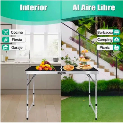 MESA PLEGABLE 1.20 M CON 4 SILLAS PORTATILES - 3