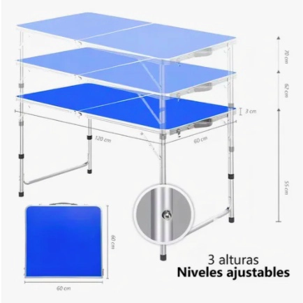 MESA PLEGABLE 1.20 M CON 4 SILLAS PORTATILES - 5
