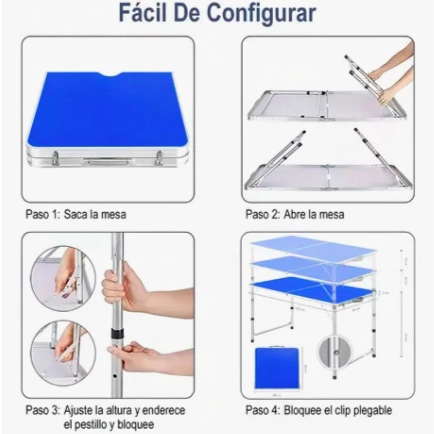 MESA PLEGABLE 1.20 M CON 4 SILLAS PORTATILES - 6