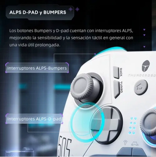CONTROL GAMER THUNDEROBO BLANCO - 4