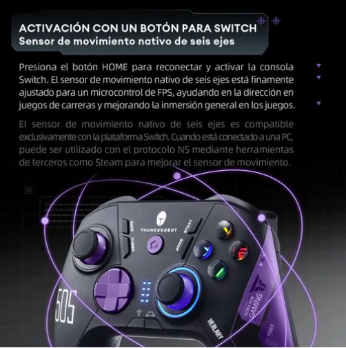 CONTROL GAMER THUNDEROBO BLANCO - 6