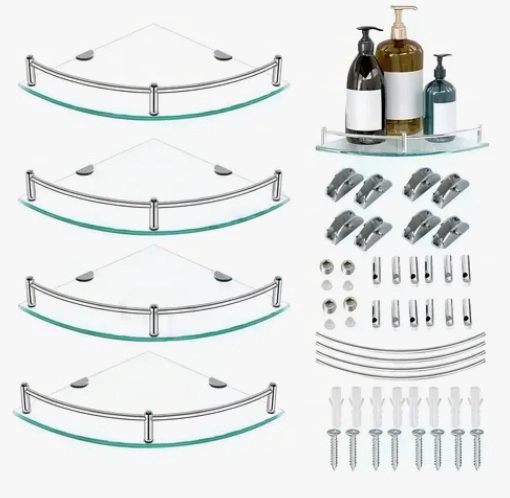 REPISAS ESQUINERAS DE VIDRIO BAÑO 4 PISOS - 1