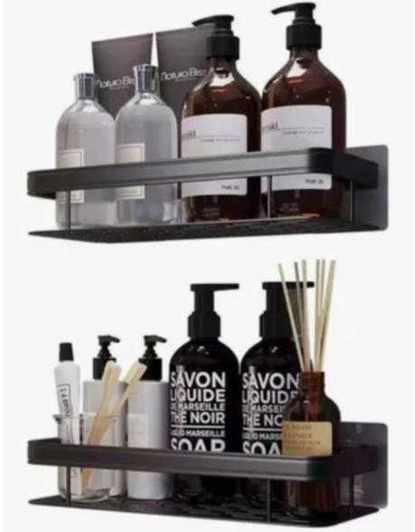 ORGANIZADOR DE BAÑO NEGRO 2 ESTANTES - 1