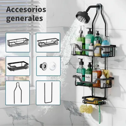 ORGANIZADOR DE DUCHA COLGANTE DE 3 NIVELES - 3
