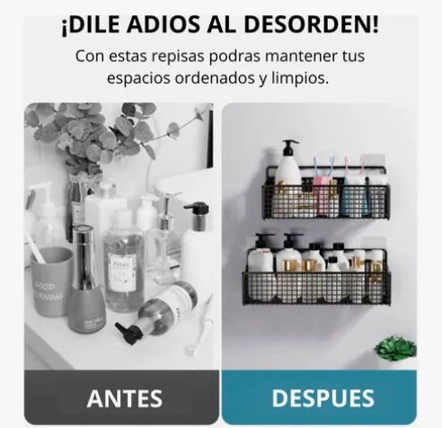 2 CESTA ESTANTE DE DUCHA ORGANIZADOR BLANCO - 4