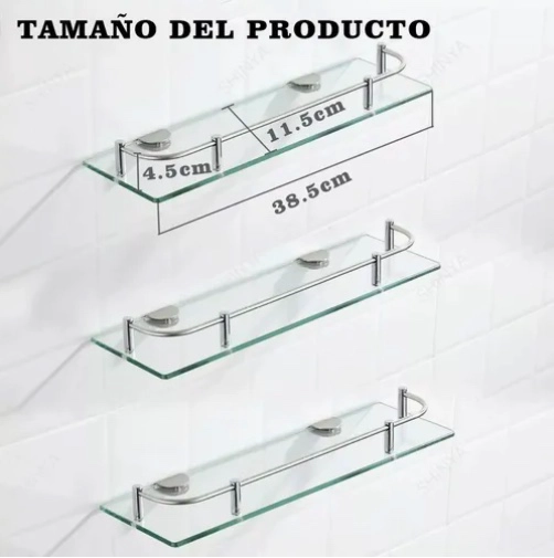 REPISAS ESQUINERAS DE VIDRIO BAÑO 3PISOS - 2