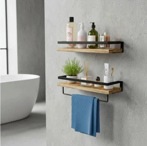 REPISAS FLOTANTES DE MADERA MODERNAS KIT X2 - 1